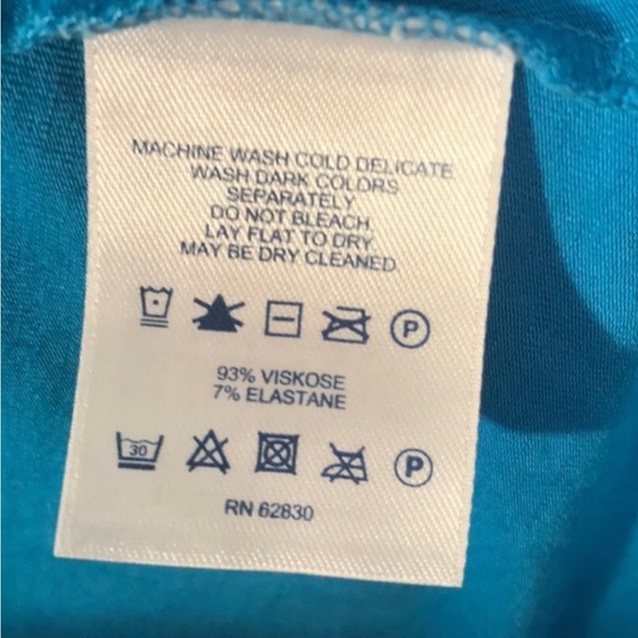 Lands’ End turquoise blue wrap dress size 10 large - Picture 2 of 4